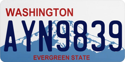 WA license plate AYN9839