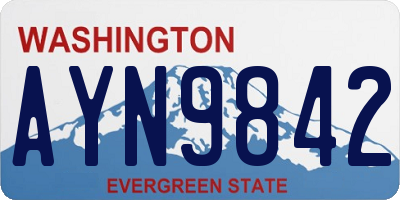 WA license plate AYN9842