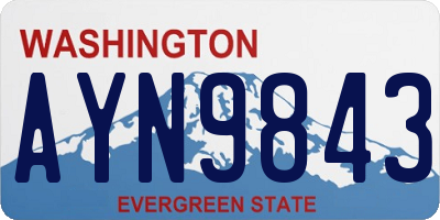 WA license plate AYN9843