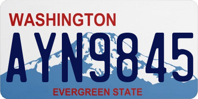 WA license plate AYN9845