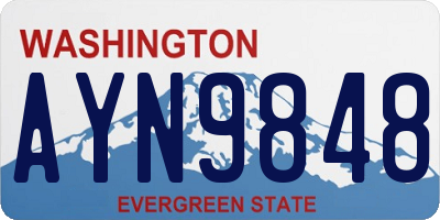 WA license plate AYN9848