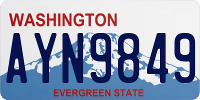 WA license plate AYN9849