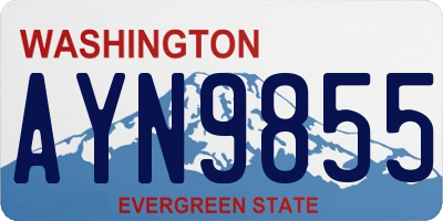 WA license plate AYN9855