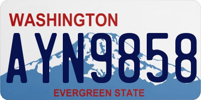 WA license plate AYN9858