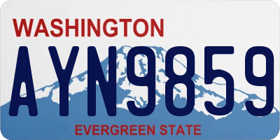 WA license plate AYN9859