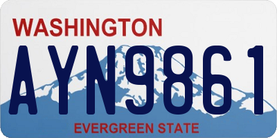 WA license plate AYN9861