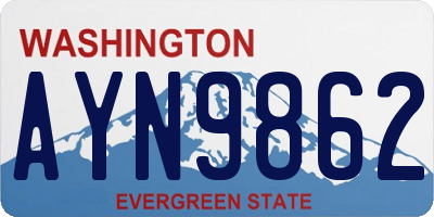 WA license plate AYN9862