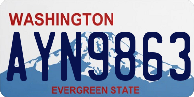 WA license plate AYN9863