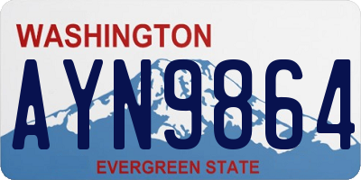 WA license plate AYN9864