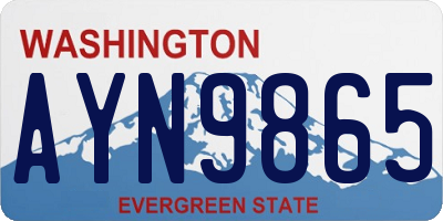 WA license plate AYN9865