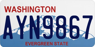 WA license plate AYN9867