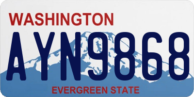 WA license plate AYN9868