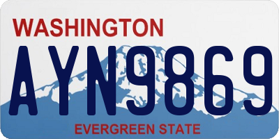 WA license plate AYN9869