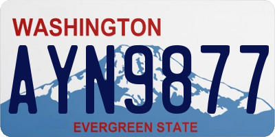 WA license plate AYN9877