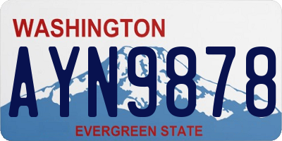 WA license plate AYN9878