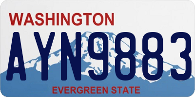 WA license plate AYN9883