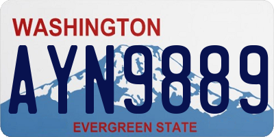 WA license plate AYN9889