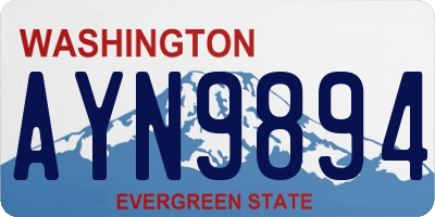 WA license plate AYN9894