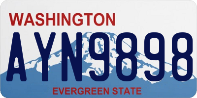 WA license plate AYN9898