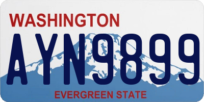 WA license plate AYN9899