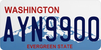 WA license plate AYN9900