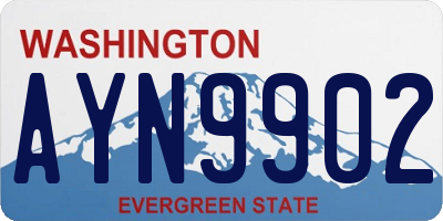WA license plate AYN9902