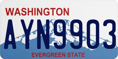 WA license plate AYN9903