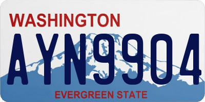 WA license plate AYN9904