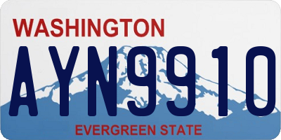 WA license plate AYN9910
