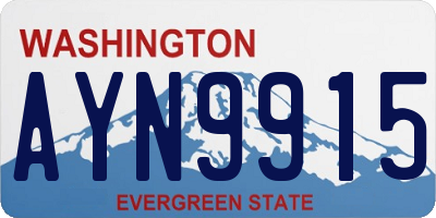 WA license plate AYN9915