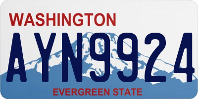 WA license plate AYN9924