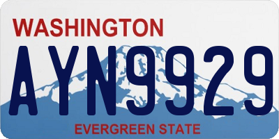 WA license plate AYN9929