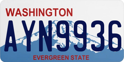 WA license plate AYN9936