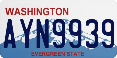 WA license plate AYN9939