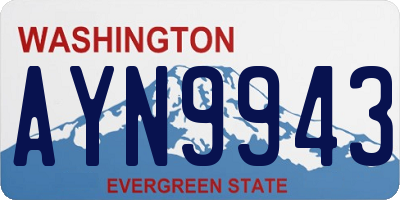 WA license plate AYN9943