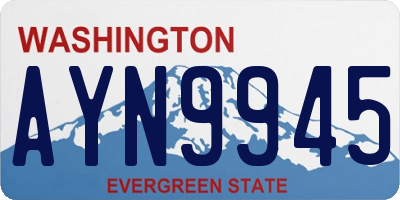 WA license plate AYN9945