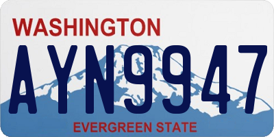 WA license plate AYN9947
