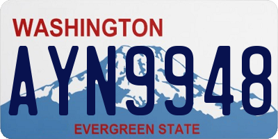 WA license plate AYN9948