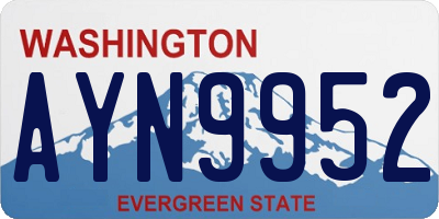 WA license plate AYN9952