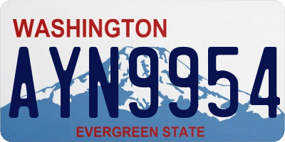 WA license plate AYN9954