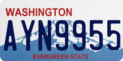 WA license plate AYN9955