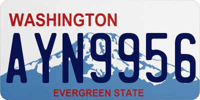 WA license plate AYN9956
