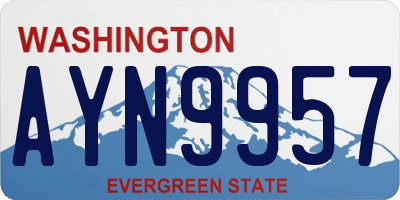WA license plate AYN9957
