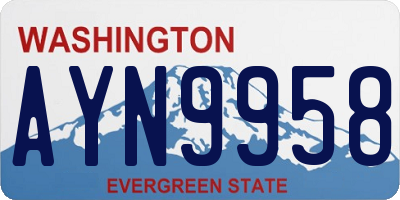 WA license plate AYN9958