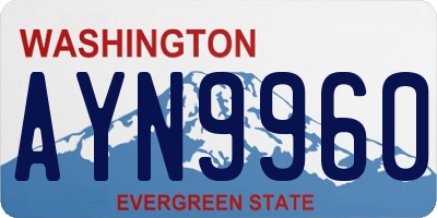 WA license plate AYN9960