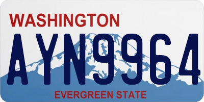 WA license plate AYN9964
