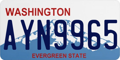 WA license plate AYN9965