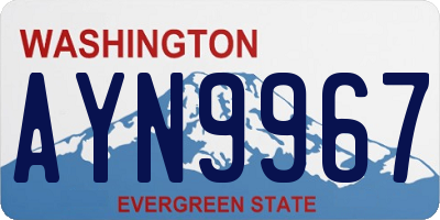 WA license plate AYN9967