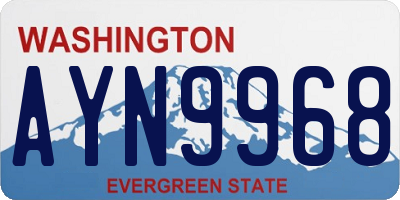 WA license plate AYN9968