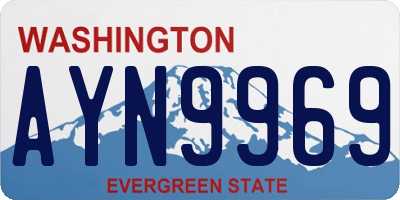 WA license plate AYN9969